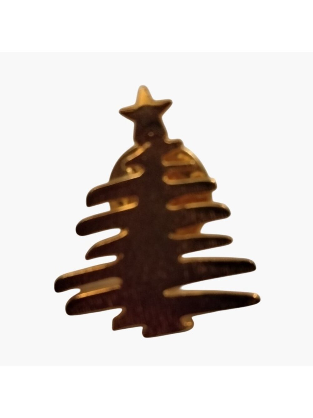 Gold  Tone Christmas Tree Lapel Pin Pinback Holiday Accessory